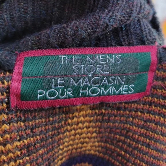 SEARS THE MEN’S STORE Vintage wool blend cardigan sweater, abstract - Picture 2 of 7